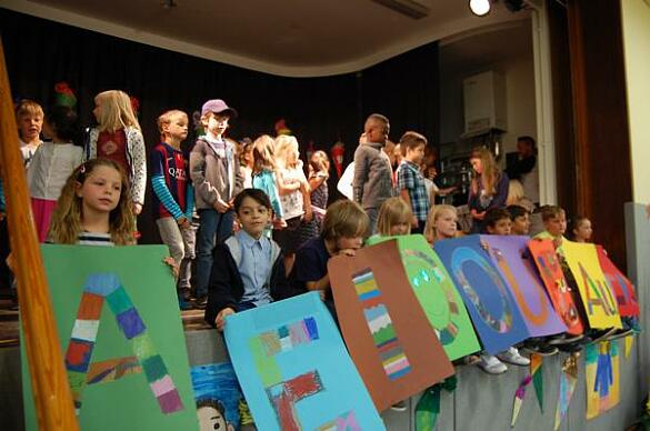 Hier findet eine Einschulung statt.